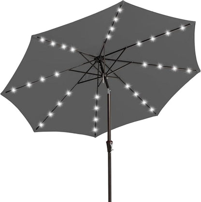 9FT Outdoor Patio Umbrella with Solar Lights