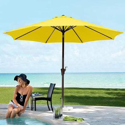 9FT Outdoor Patio Umbrella with Solar Lights