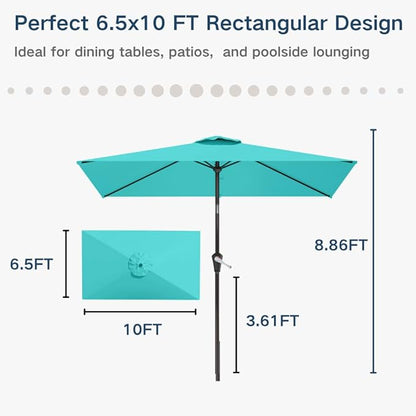 6.5x10 ft Rectangular Patio Umbrellas